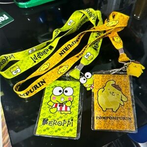 Sanrio hello kitty and friends pompompurin, keroppi lanyard